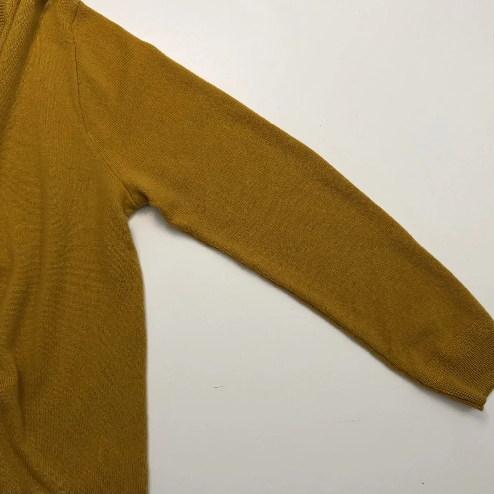 J. Crew 100% Cashmere Sweater Crewneck Elevated Basic Soft Golden Mustard Yellow